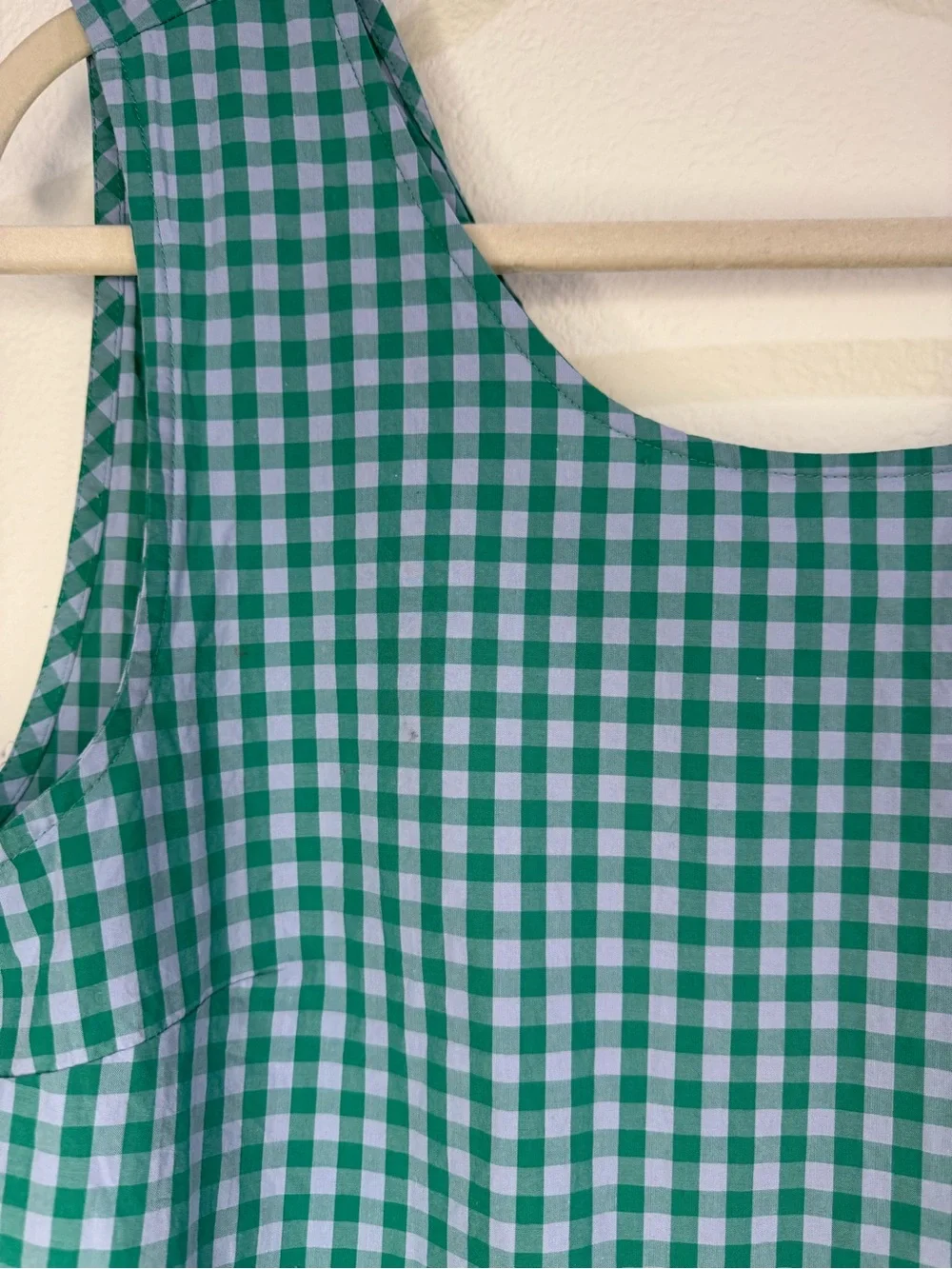 J.Crew Green Gingham Peplum Tank Top | Large - Picture 6 of 7